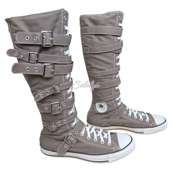 Converse 2012 XXHI 7 Strap Buckle Zipper Knee High Sneaker Boot M9.5 W11.5 RARE - Picture 5 of 14